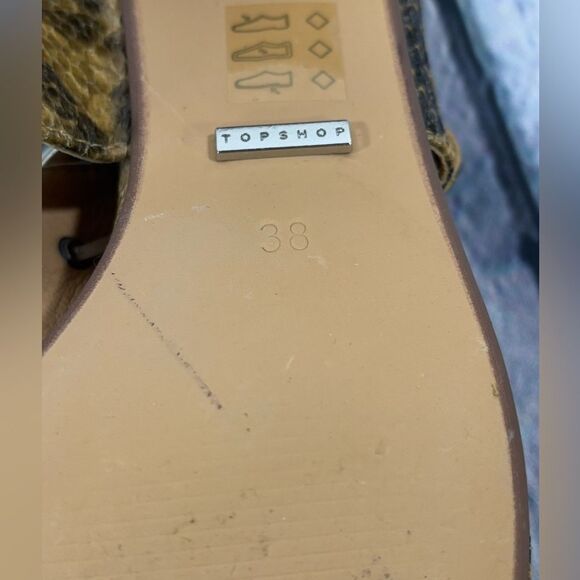 NWT Topshop Dakota Snake Embossed Classic Minimalist Slingback Sandal (EU38) 7.5 - Picture 6 of 8